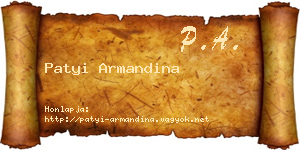 Patyi Armandina névjegykártya